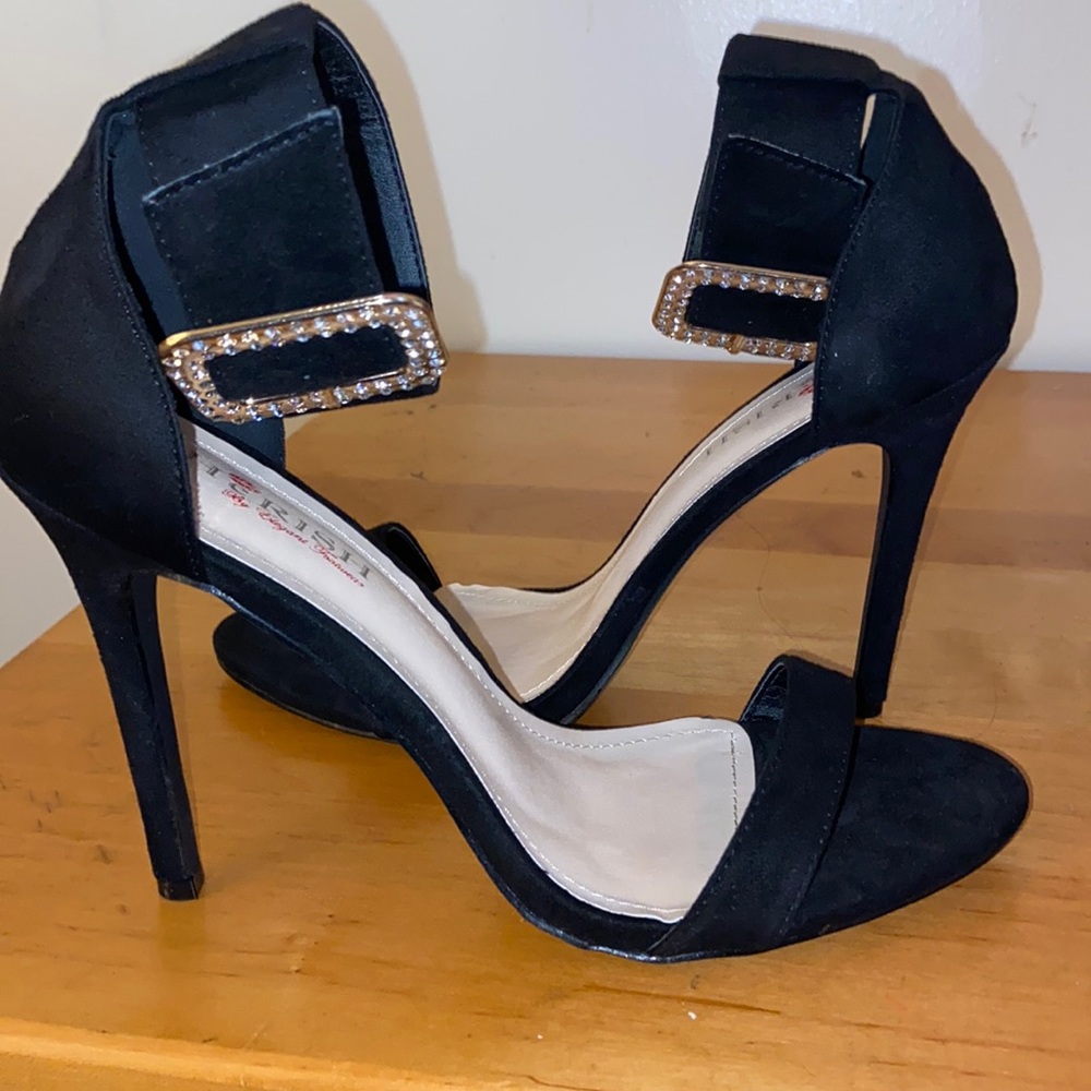 Black heels, worn once, size 10